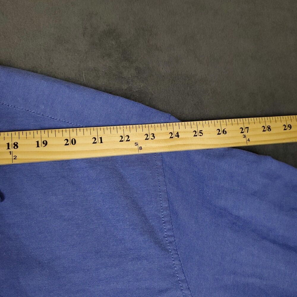 Red Kap Work Polo Shirt Mens 3XL Blue Solid Long Sleeve Button Up Workwear - Picture 10 of 12